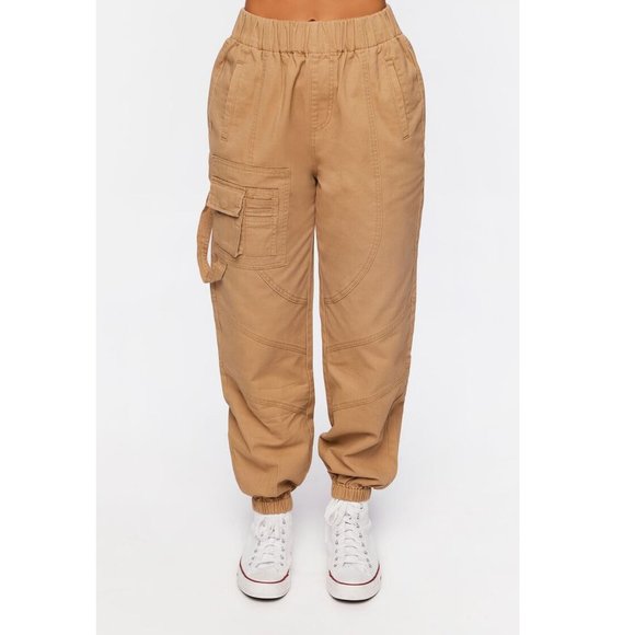 Light Khaki Forever 21 Cargo Joggers - Picture 9 of 11